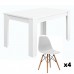 Conjunto Mesa Kendra Blanca y 4 sillas Tower Mobelcenter