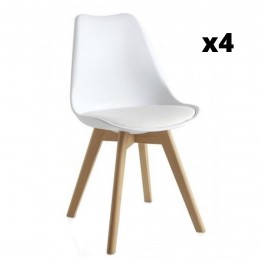 Pack 4 Sillas de Comedor Malmo Nordic Blanca Mobelcenter