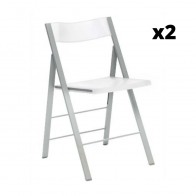 Pack 2 Sillas plegables Pisa color blanco diseño ultrafino ergonómica, cómoda y barata. Mobelcenter