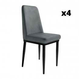 Pack 4 Sillas Oslo color plomo para salón y comedor, silla cómoda y barata. Mobelcenter