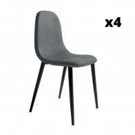 Pack 4 Sillas Oporto color plomo para salón y comedor, silla cómoda y barata. Mobelcenter