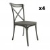 Pack 4 Sillas exterior apilable Roma color grafito, ergonómica y cómoda, interior y exterior. Mobelcenter