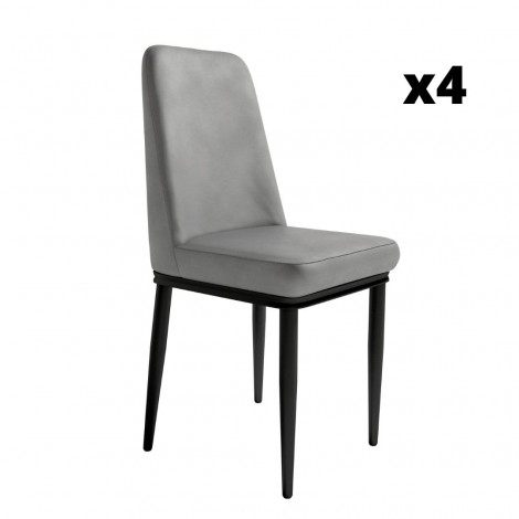 Pack 4 Sillas Oslo color gris para salón y comedor, silla cómoda y barata. Mobelcenter