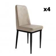 Pack 4 Sillas Oslo color beige para salón y comedor, silla cómoda y barata. Mobelcenter