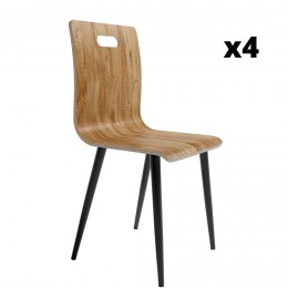Pack 4 Sillas Sofía color Mango para salón y comedor, silla cómoda y barata. Mobelcenter