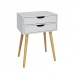 Mesita 2 cajones Fiano Blanca Mobelcenter