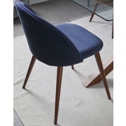 Pack 2 Sillas Velvet Azul Marino para salón y comedor, silla cómoda y barata. Mobelcenter