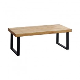 Mesa centro Loft fija con el sobre en color roble nordish y las patas en color negro en forma de u