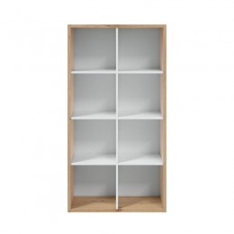 Estantería Cubos Noa en color Roble Nodi y Blanco Artik con 8 huecos y posición vertical