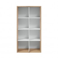 Estantería Cubos Noa en color Roble Nodi y Blanco Artik con 8 huecos y posición vertical