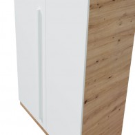 Armario Juvenil Noa con 2 puertas, barra de colgar y 3 estantes color Roble Nodi y Blanco Artik