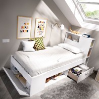 Cama Juvenil Lanka con Cajones y Estantería Mobelcenter