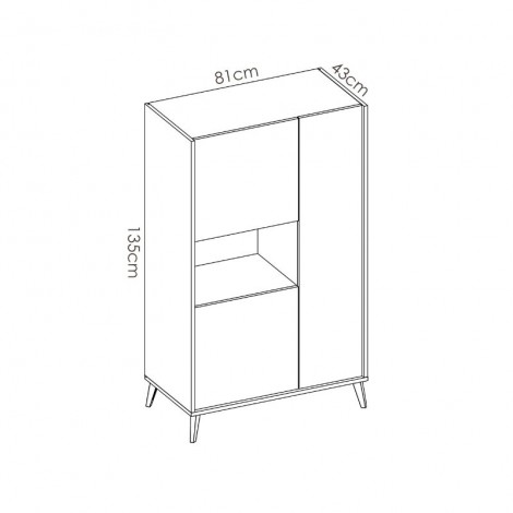 Medidas aparador alto Ness: Ancho: 81 cm x Fondo: 43 cm x Alto: 135 cm