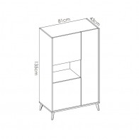 Medidas aparador alto Ness: Ancho: 81 cm x Fondo: 43 cm x Alto: 135 cm
