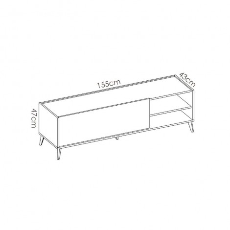 Medidas mueble televisión ness: Ancho: 155 cm x Fondo: 43 cm x Alto: 47 cm.