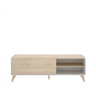 Mueble de televisión ness 1 puerta 2 huecos natural y blanco