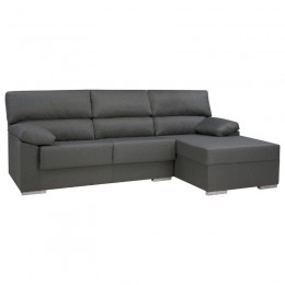 Chaiselongue Rub Gris Oscuro Visto de Frente Derecha