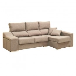 Sofá chaiselongue chill color beig visto frente derecha