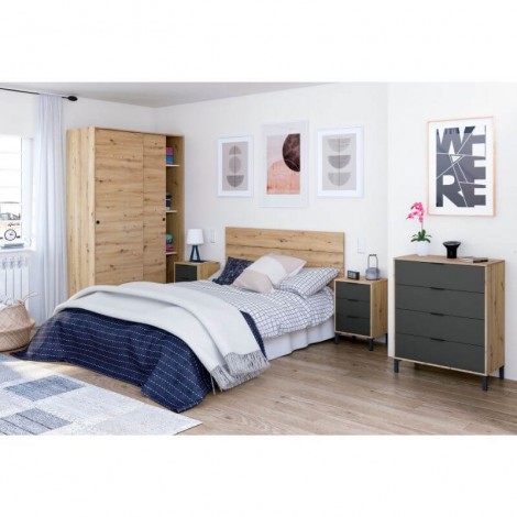 Armario 2 Puertas Correderas 120 cm Roble Nodi ¡Envío Gratis! Mobelcenter