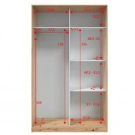 Armario 2 Puertas Correderas 120 cm Roble Nodi ¡Envío Gratis! Mobelcenter