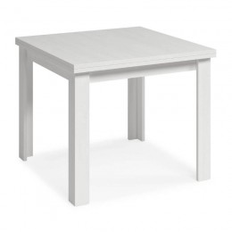Mesa comedor cuadrada 90x90 extensible blanco polar, mesa robusta, barata, de melamina. Mobelcenter