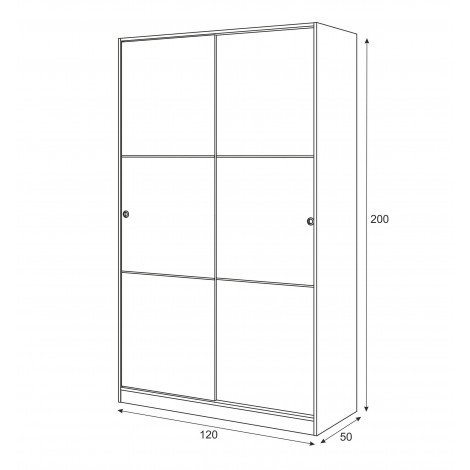 Armario 2 Puertas Correderas 120 cm Mobelcenter