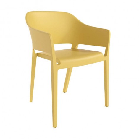 Pack 4 sillas exterior Valeta en color mostaza con respaldo envolvente