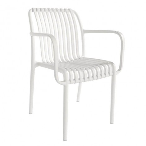 Pack 4 sillas Habana exterior con resposabrazos en color blanco