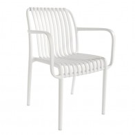 Pack 4 sillas Habana exterior con resposabrazos en color blanco