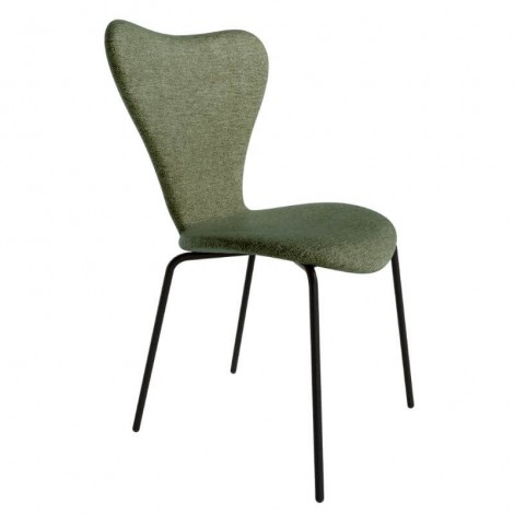 Pack 4 Sillas Seúl para salón o comedor en color verde con patas de metal negras