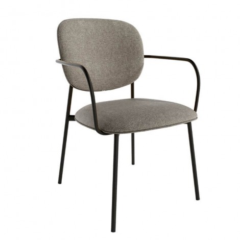 Pack 2 Sillas Osaka para salón o comedor en color gris con patas de metal negras