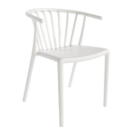 Pack 4 sillas exterior Atenas en color blanco con respaldo envolvente