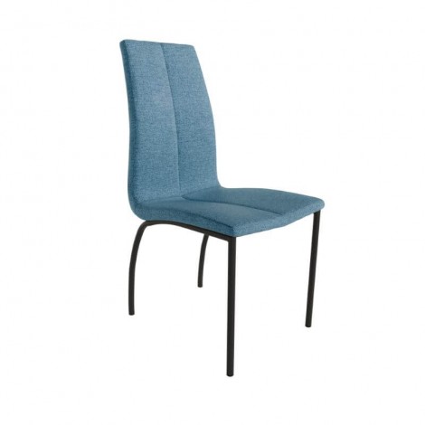 Pack 4 Sillas Niza para salón o comedor en color azul con patas de metal negras