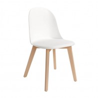 Pack 4 Sillas Miami para salón o comedor en color blanco con patas de madera maciza