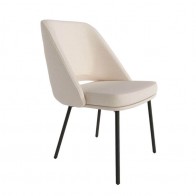 Pack 2 Sillas Beirut para salón o comedor en color nácar con patas de metal negras