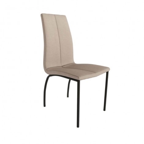 Pack 4 Sillas Niza para salón o comedor en color perla con patas de metal negras