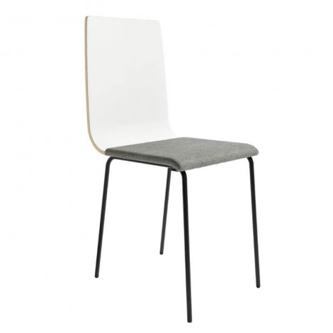 Pack 4 Sillas Dubai para salón o comedor en color soul blanco con patas de metal negras
