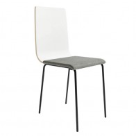 Pack 4 Sillas Dubai para salón o comedor en color soul blanco con patas de metal negras