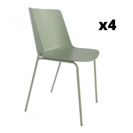 Pack 4 Sillas Orlando para salón o comedor en color verde tiza con estructura metálica verde tiza