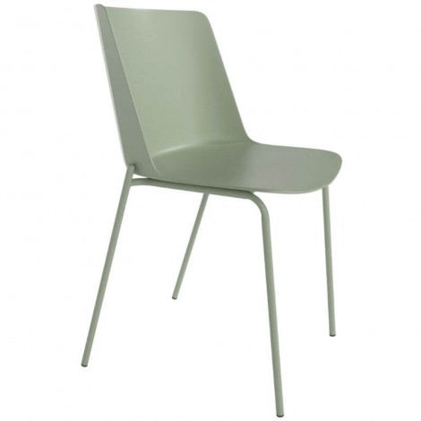 Pack 4 Sillas Orlando para salón o comedor en color verde tiza con estructura metálica verde tiza