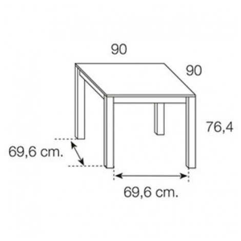 Mesa Comedor Cuadrada 90x90 Extensible Blanco Polar ¡Envío Gratis! Mobelcenter