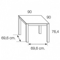 Mesa Comedor Cuadrada 90x90 Extensible Blanco Polar ¡Envío Gratis! Mobelcenter