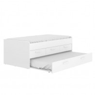 Cama Doble con Cajones Blanca Leka Mobelcenter