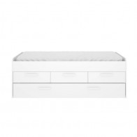 Cama Doble con Cajones Blanca Leka Mobelcenter