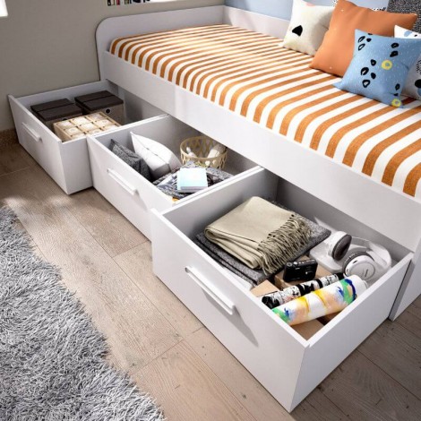 Cama Juvenil Con Cajones Mek Mobelcenter
